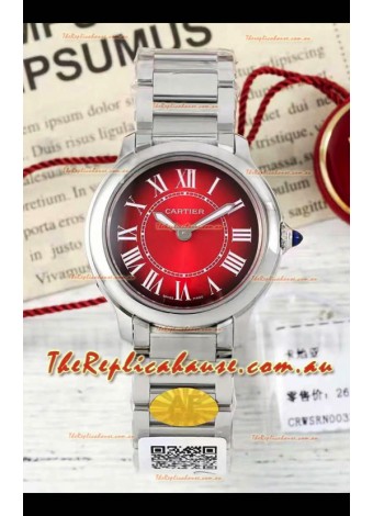 Cartier Ronde Must 29MM Swiss Quartz Red Dial 1:1 Mirror Swiss Replica Watch  