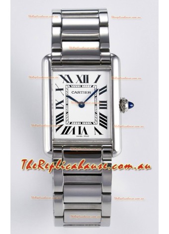 Tank Must De Cartier Super Clone Swiss Replica Watch 33.7MM White Dial