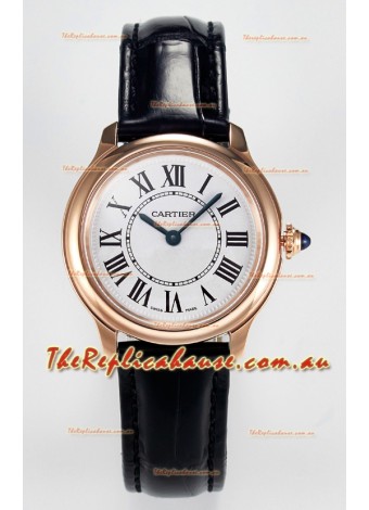 Ronde Louis Cartier Super Clone 29MM Rose Gold Watch in Swiss Quartz Movement