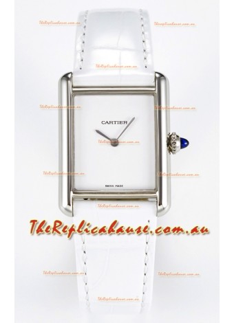 Tank Must Cartier Super Clone Edition 29MM Watch in Steel Casing White Dial 