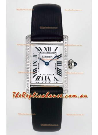 Tank Must Cartier Super Clone Edition 29MM Watch in Steel Casing White Dial 