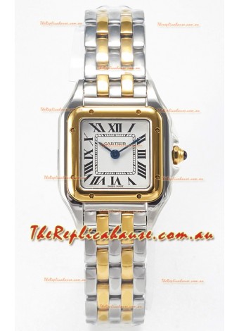 Cartier PANTHERE 22MM Super Clone Edition Watch 2 Tone Yellow Gold White Dial