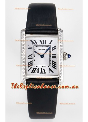 Tank Must Cartier Super Clone Edition 33.7MM Watch in Steel Casing White Dial 