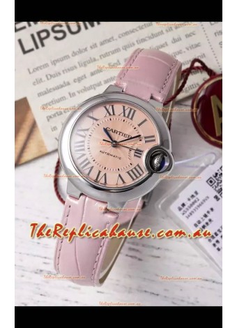 Ballon De Cartier Swiss Automatic Beige Dial Mirror Quality 33MM in Stainless Steel