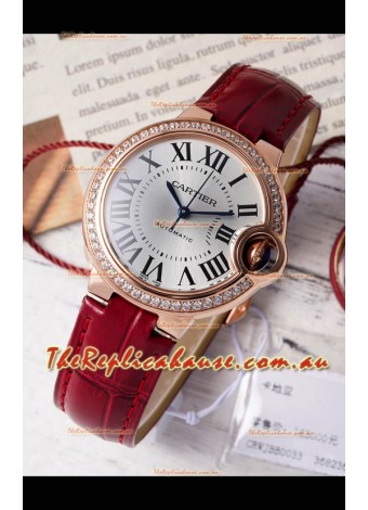 Ballon De Cartier Swiss Automatic Silver Dial Mirror Quality 33MM in Rose Gold Plating