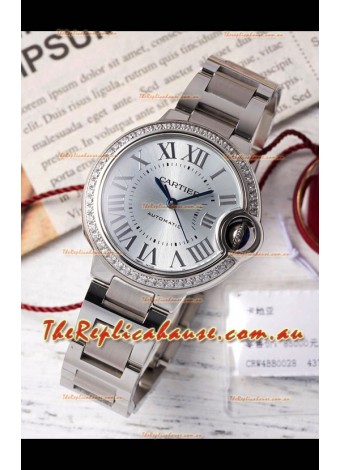 Ballon De Cartier Swiss Automatic Steel Dial Mirror Quality 33MM in Stainless Steel 