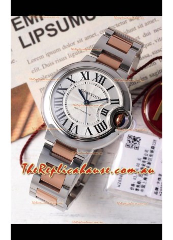 Ballon De Cartier Swiss Automatic White Dial Mirror Quality 33MM in Two Tone Casing