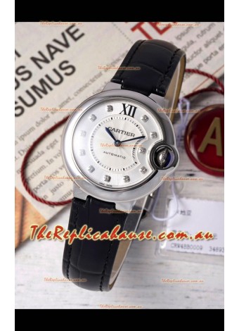 Ballon De Cartier Swiss Automatic White Dial Mirror Quality 33MM in Stainless Steel 
