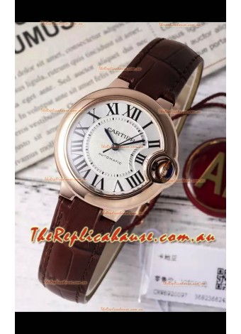 Ballon De Cartier Swiss Automatic 1:1 Mirror Quality 33MM in Rose Gold Plating