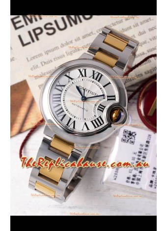 Ballon De Cartier Swiss Automatic White Dial Mirror Quality 33MM in Two Tone Casing