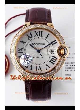 Ballon De Cartier Swiss Automatic 1:1 Mirror Quality 42MM in Yellow Gold Casing
