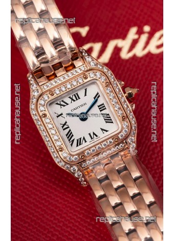 Cartier PANTHERE Superclone 20MM Swiss Replica Watch in Rose Gold Case