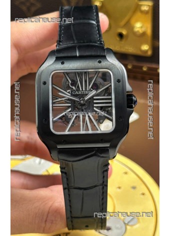 Santos De Cartier Super Clone Watch in Skeleton Dial PVD MLF Coating Watch 
