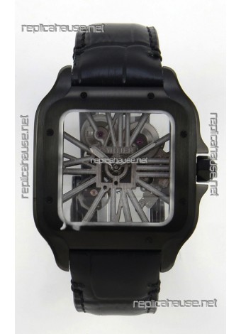 Santos De Cartier Super Clone Watch in Skeleton Dial PVD MLF Coating Watch 