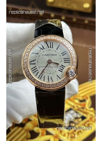 Ballon Blanc De Cartier Swiss Quartz Replica Watch in Rose Gold Casing