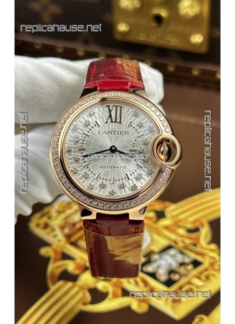 Ballon De Cartier Swiss Quartz 1:1 Mirror Quality 33MM in Rose Gold 