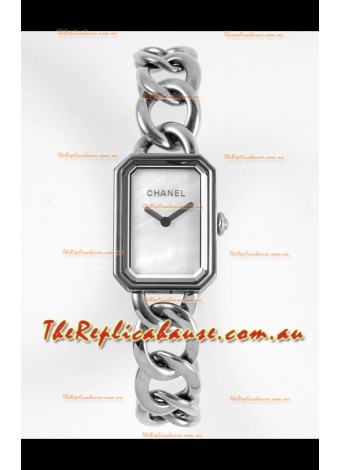 Chanel Premiere Gourmette Chain Watch - Swiss Quartz Movement in White Dial 