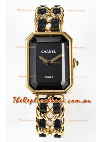Chanel Premiere Edition Originale Watch in Black & Gold Chains Swiss Quartz Watch