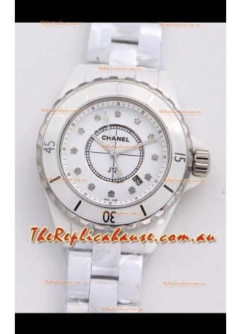 Chanel J12 Ladies White Ceramic Casing Watch 1:1 Mirror Replica Watch 