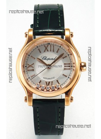 Chopard Happy Sport Swiss Automatic Replica Watch - Rose Gold Casing - 30MM 