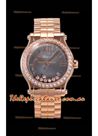 Chopard Happy Sport 1:1 Mirror Swiss Automatic Replica Watch 36MM in Rose Gold Casing