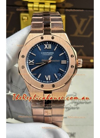 Chopard Alpine Eagle Rose Gold Blue Dial Super Clone Replica Watch 