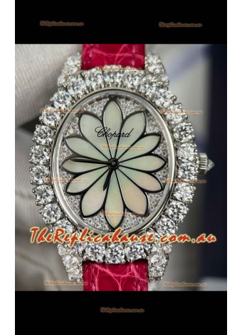 Chopard Super Clone L'Heure du Diamant Mossanites Steel Casing Watch 34MM