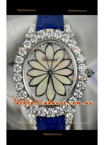 Chopard Super Clone L'Heure du Diamant Mossanites Steel Casing Watch 34MM