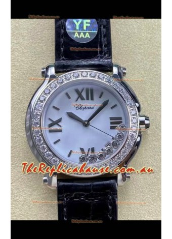 Chopard Happy Sport 1:1 Mirror Swiss Quartz Watch 36MM in 904L Steel White Dial