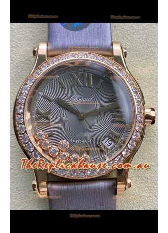 Chopard Happy Sport 1:1 Mirror Swiss Automatic Replica Watch 36MM in Rose Gold Casing