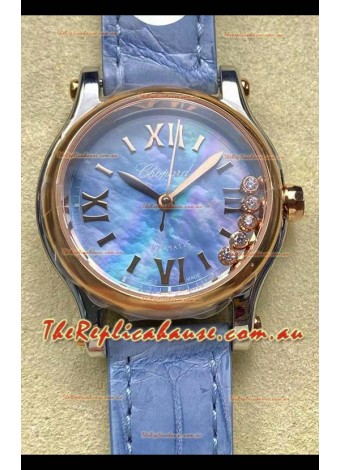 Chopard Happy Sport 1:1 Mirror Swiss Automatic Replica Watch 36MM in Rose Gold Casing