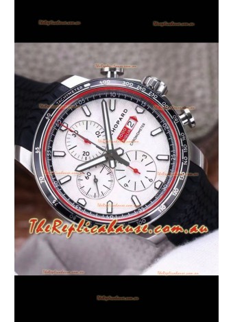 Chopard Classic Racing Chronograph 1:1 Mirror Replica Watch in Steel Casing - White Dial