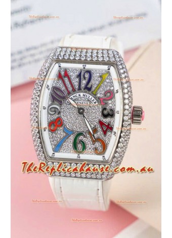 Franck Muller V32 Swiss Quartz Mossanite 1:1 Replica Watch 36MM