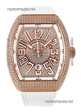 Franck Muller Vanguard V45 Edition in Rose Gold Plating - White Numerals 