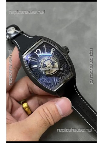 Franck Muller Curvex Grand Central Tourbillon Black Carbon Casing Watch in 1:1 Mirror Replica Watch 