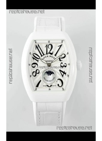 Franck Muller Vanguard Moonphase V32 Ceramic Casing - White Dial in Automatic Movement