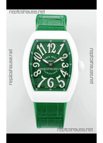 Franck Muller Vanguard Yachting V32 Ceramic Casing Green Dial/Strap Swiss Replica Watch 
