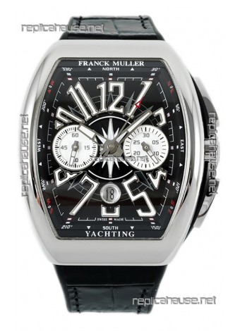Franck Muller Vanguard V45 Chronograph 904L Steel Black Dial Swiss Watch