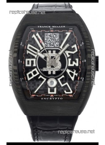 Franck Muller Vanguard Encrypto BTC V45 Carbon Casing Swiss Replica Watch