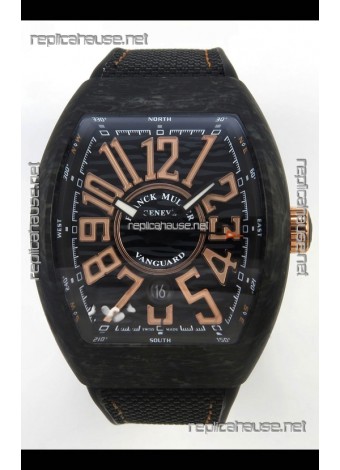 Franck Muller Super Clone Vanguard V45 Racing Carbon Watch in Nylon Strap