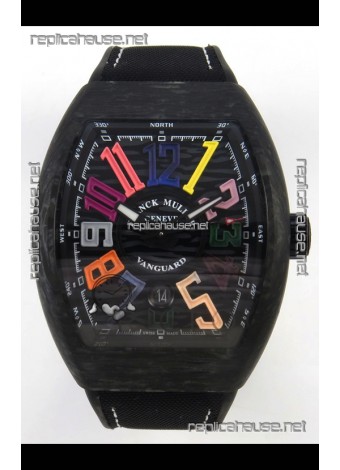 Franck Muller Super Clone Vanguard V45 Racing Carbon Watch in Nylon Strap