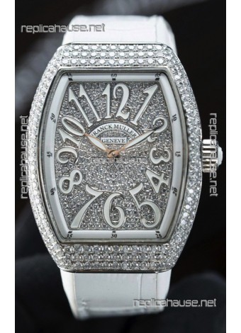 Franck Muller V32 Swiss Quartz Mossanite 1:1 Replica Watch 36MM