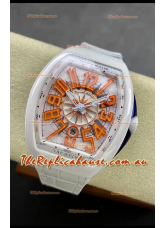 Franck Muller Vanguard Yachting White Ceramic 1:1 Mirror Swiss Replica Watch