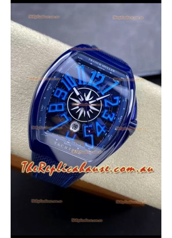 Franck Muller Vanguard Yachting Blue Ceramic 1:1 Mirror Swiss Replica Watch
