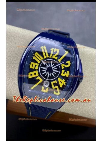Franck Muller Vanguard Yachting Blue Ceramic 1:1 Mirror Swiss Replica Watch