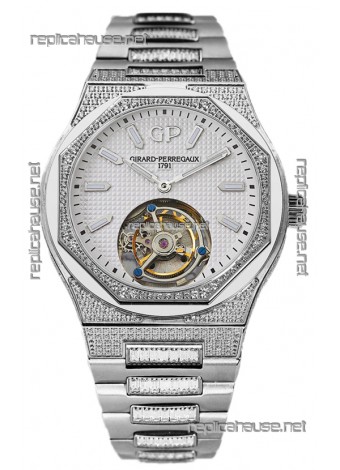 Girard Perregaux Laureato Tourbillon 1:1 White Dial Mirror Swiss Replica Watch