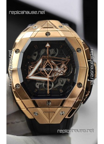 Hublot Spirit of Bang Sang Bleu Edition Rose Gold Swiss Replica Watch 