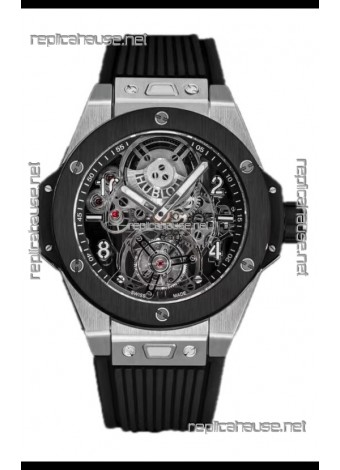 Hublot Big Bang Tourbillon Titanium Casing Ceramic Bezel Watch in 45MM 1:1 Mirror Replica