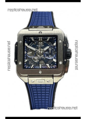 Hublot Square Bang Unico Titanium Blue Chronograph Watch 1:1 Mirror Replica