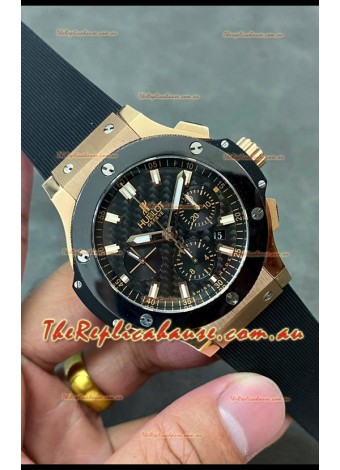 Hublot Big Bang Super Clone Carbon Dial Rose Gold Casing 44MM Watch 